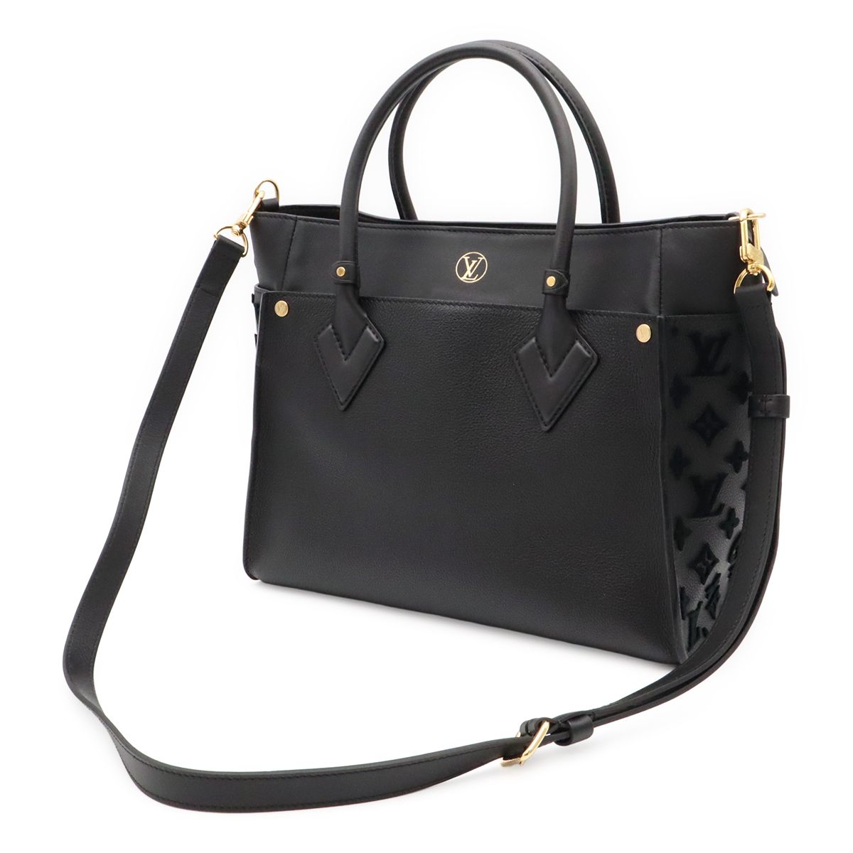 Louis Vuitton Monogram Tuffetage on My Side MM 2-Way Shoulder Bag Leather Noir — view 2