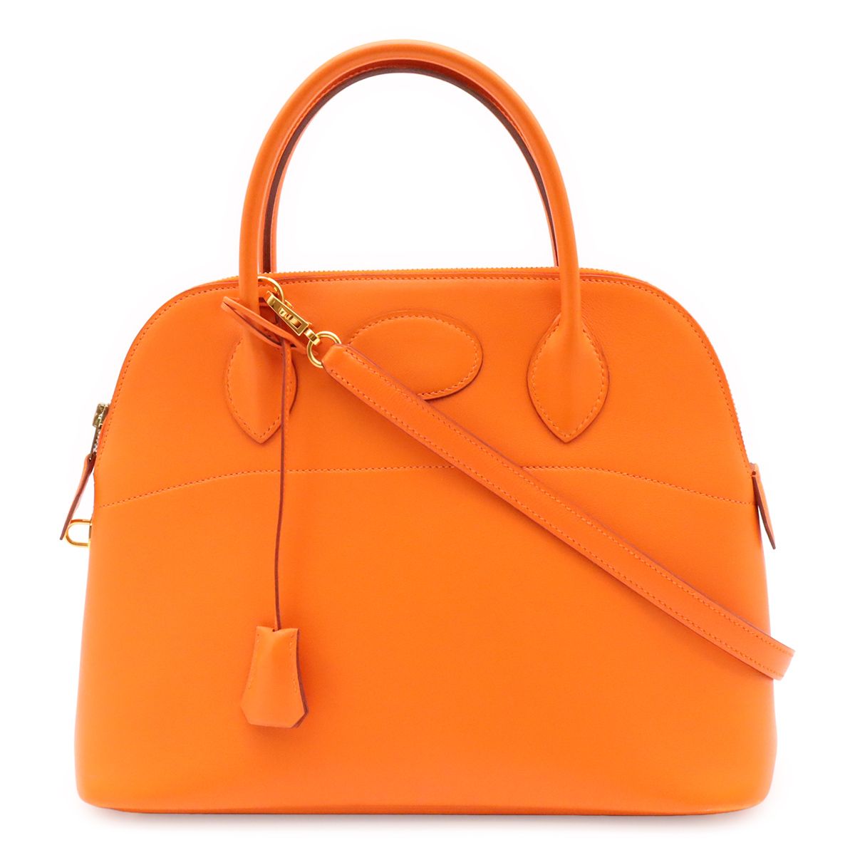 Hermes Bolide 31 2-Way Shoulder Bag Vogalibar Leather Orange Gold