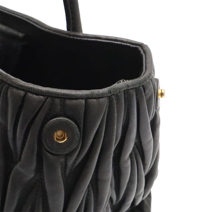 Miu Miu Matelasse Gathered Mini Bag 2-Way Leather Black Gold — view 8