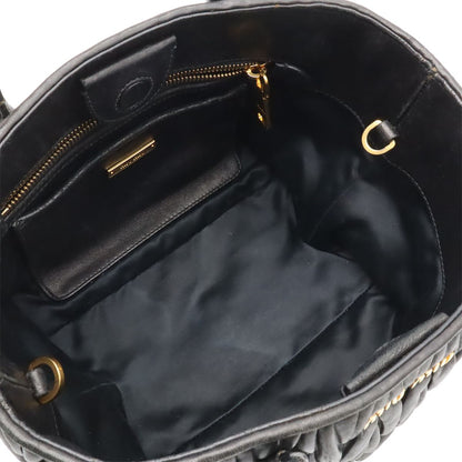 Miu Miu Matelasse Gathered Mini Bag 2-Way Leather Black Gold — view 5