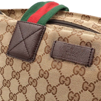 Gucci GG Canvas Sherry Line Tote Shoulder Bag Leather Beige Dark Brown — view 7