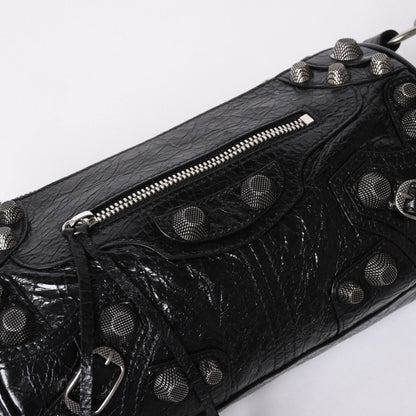 Balenciaga le Cagole Cylinder Shoulder Bag Leather Black Silver — view 6