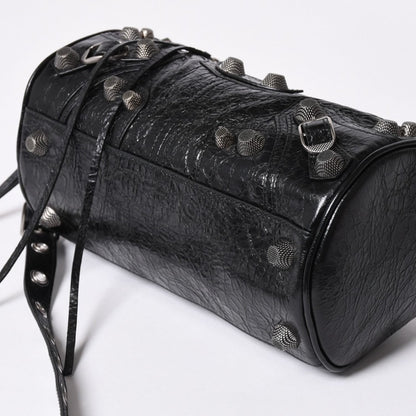 Balenciaga le Cagole Cylinder Shoulder Bag Leather Black Silver — view 7