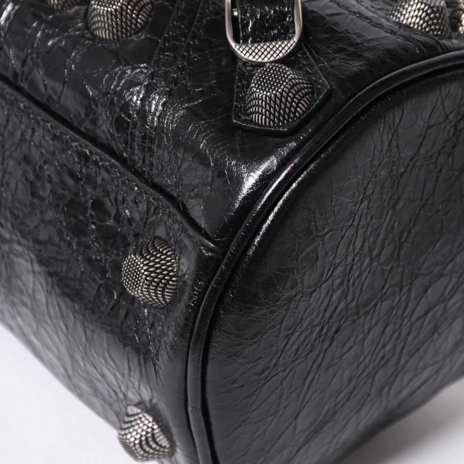 Balenciaga le Cagole Cylinder Shoulder Bag Leather Black Silver — view 8