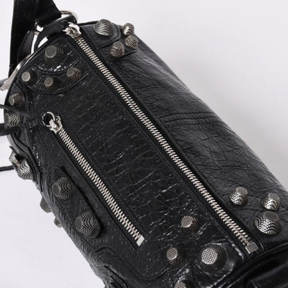 Balenciaga le Cagole Cylinder Shoulder Bag Leather Black Silver — view 5