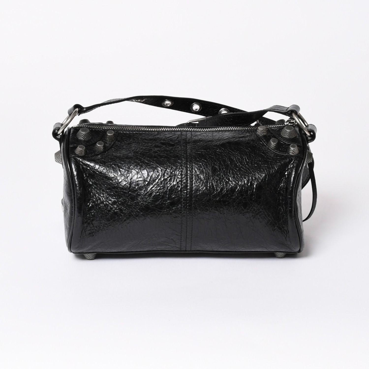 Balenciaga le Cagole Cylinder Shoulder Bag Leather Black Silver — view 2