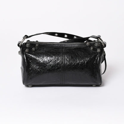 Balenciaga le Cagole Cylinder Shoulder Bag Leather Black Silver — view 2