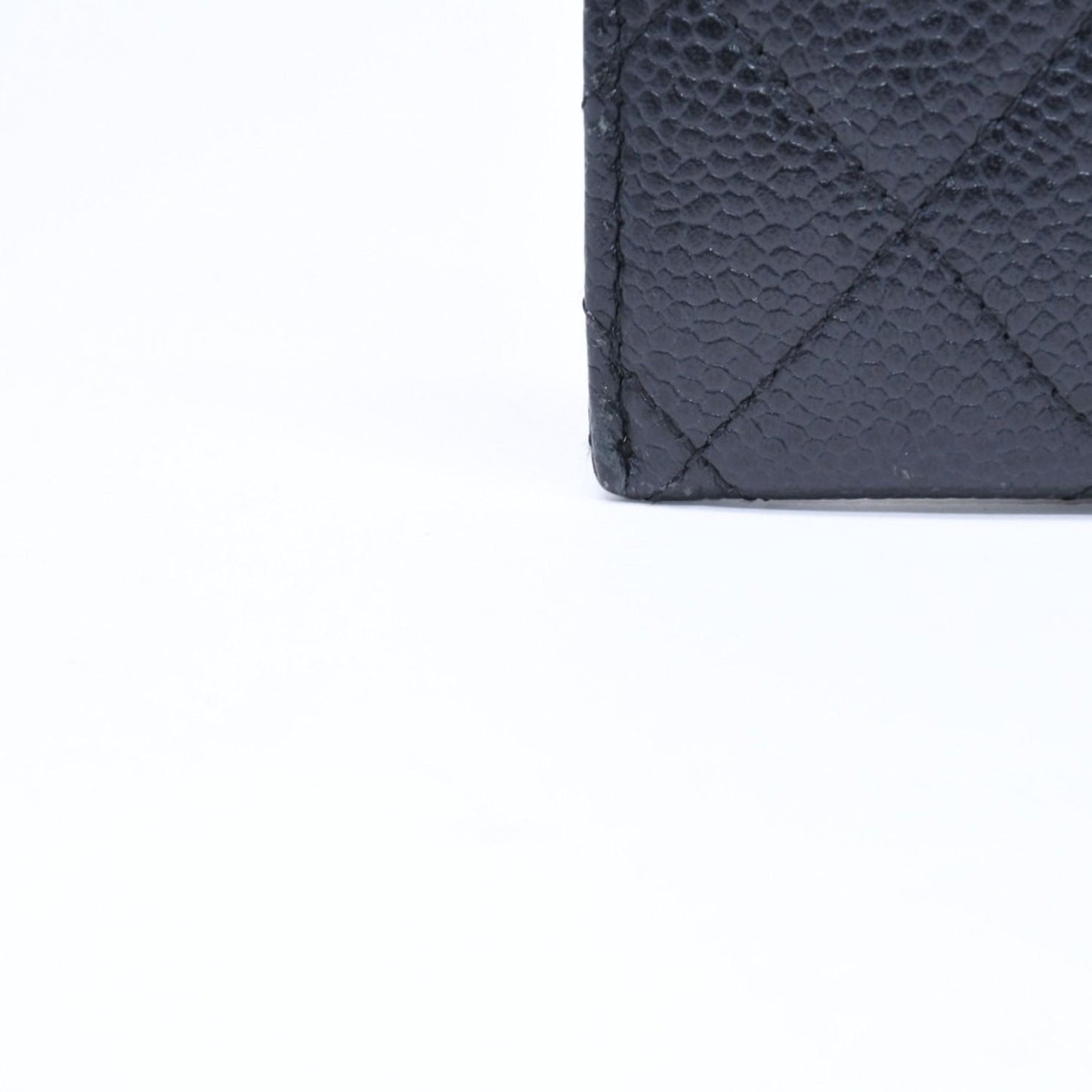 Chanel Classic Card Case CC Logo Caviar Leather Black Gold — view 7