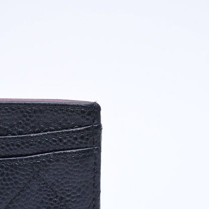 Chanel Classic Card Case CC Logo Caviar Leather Black Gold — view 8