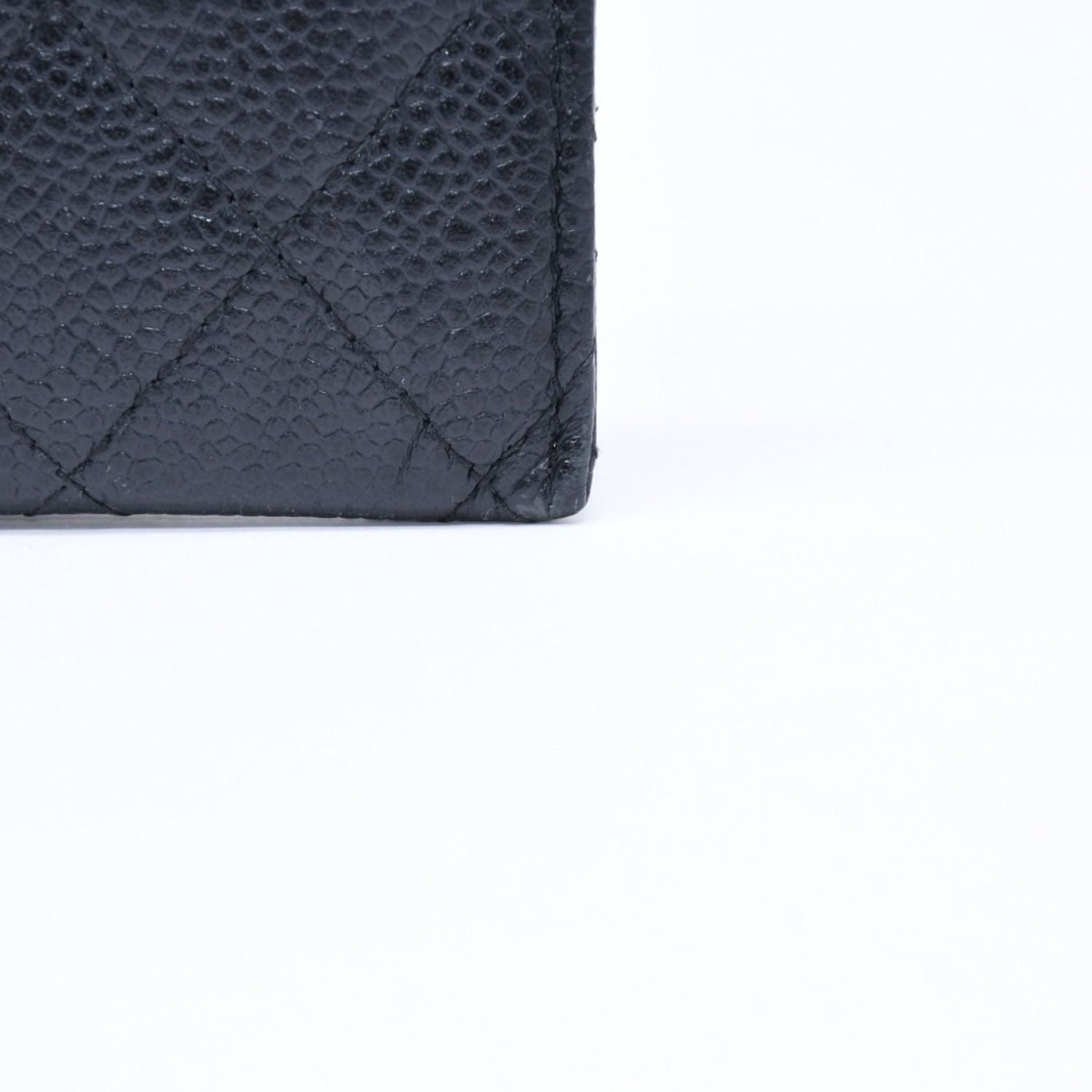 Chanel Classic Card Case CC Logo Caviar Leather Black Gold — view 5