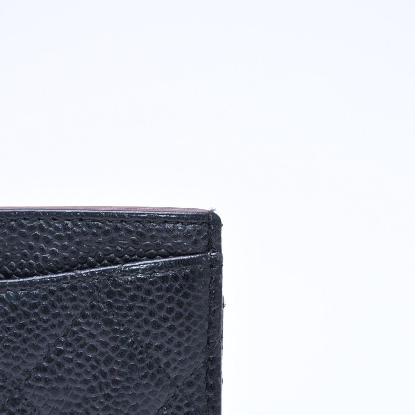 Chanel Classic Card Case CC Logo Caviar Leather Black Gold — view 4