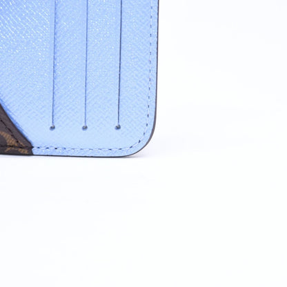 Louis Vuitton Card Case Romy Coin Purse Monogram Blue Frost — view 5