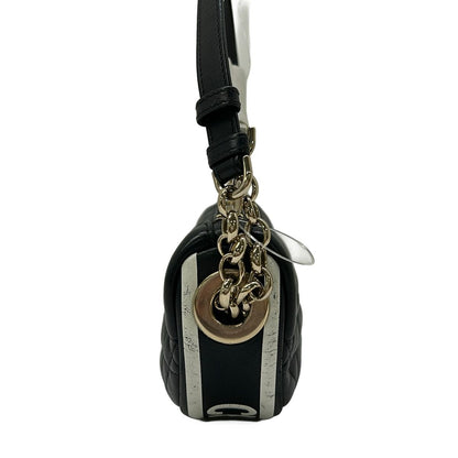 Dior Shoulder Bag Vibe Hobo Micro Cannage Stitch Black White 2-Way Lambskin — view 2