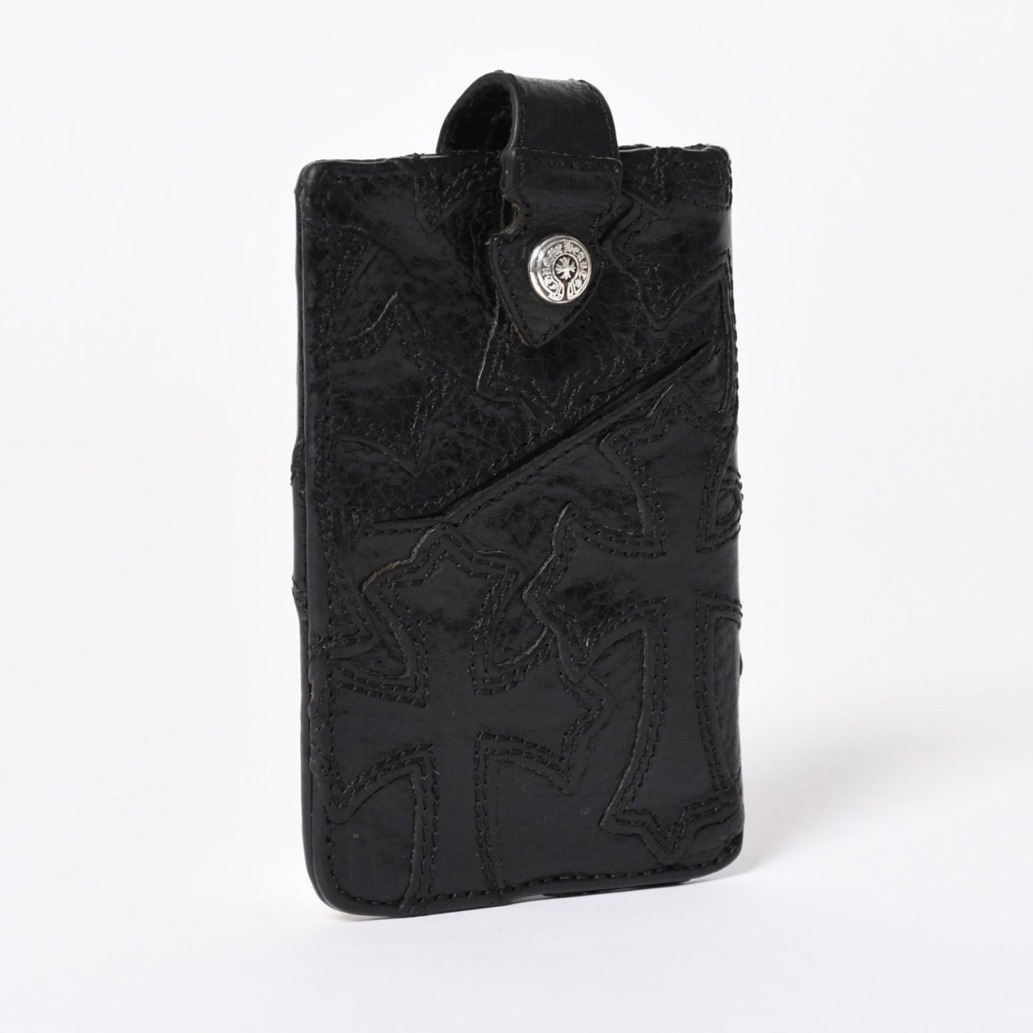 Chrome Hearts Cemetery Cross Patch Card Case Black Silver Scroll Label Logo 925 — view 3