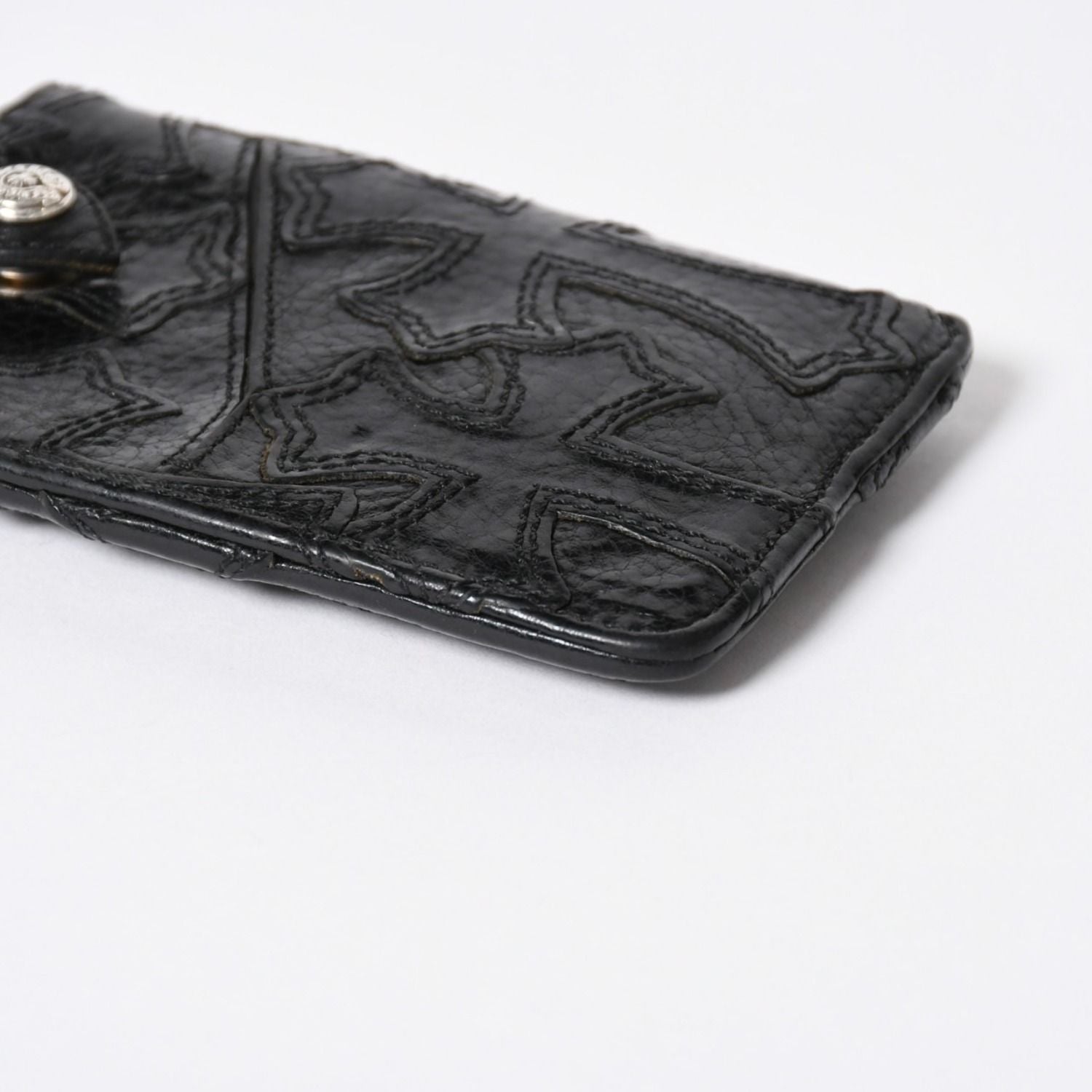 Chrome Hearts Cemetery Cross Patch Card Case Black Silver Scroll Label Logo 925 — view 6