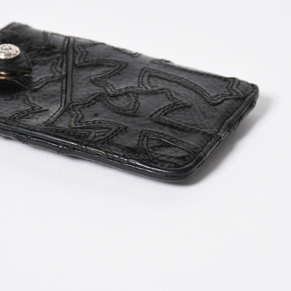 Chrome Hearts Cemetery Cross Patch Card Case Black Silver Scroll Label Logo 925 — view 6