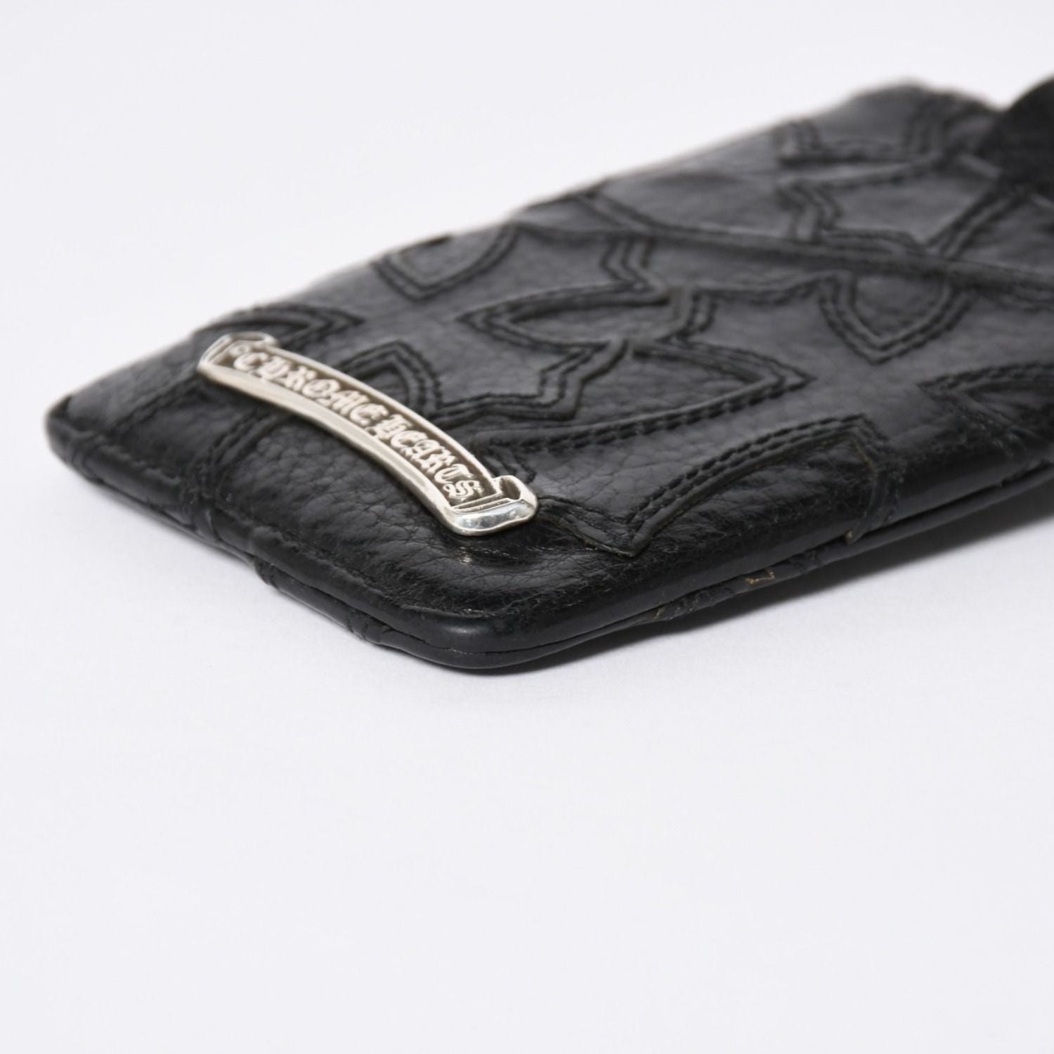 Chrome Hearts Cemetery Cross Patch Card Case Black Silver Scroll Label Logo 925 — view 8