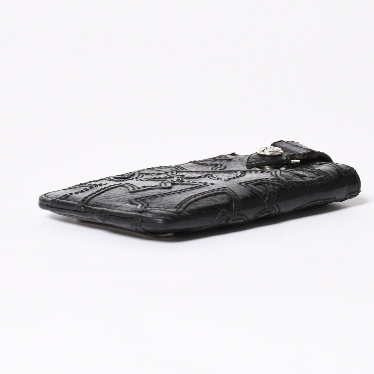 Chrome Hearts Cemetery Cross Patch Card Case Black Silver Scroll Label Logo 925 — view 4