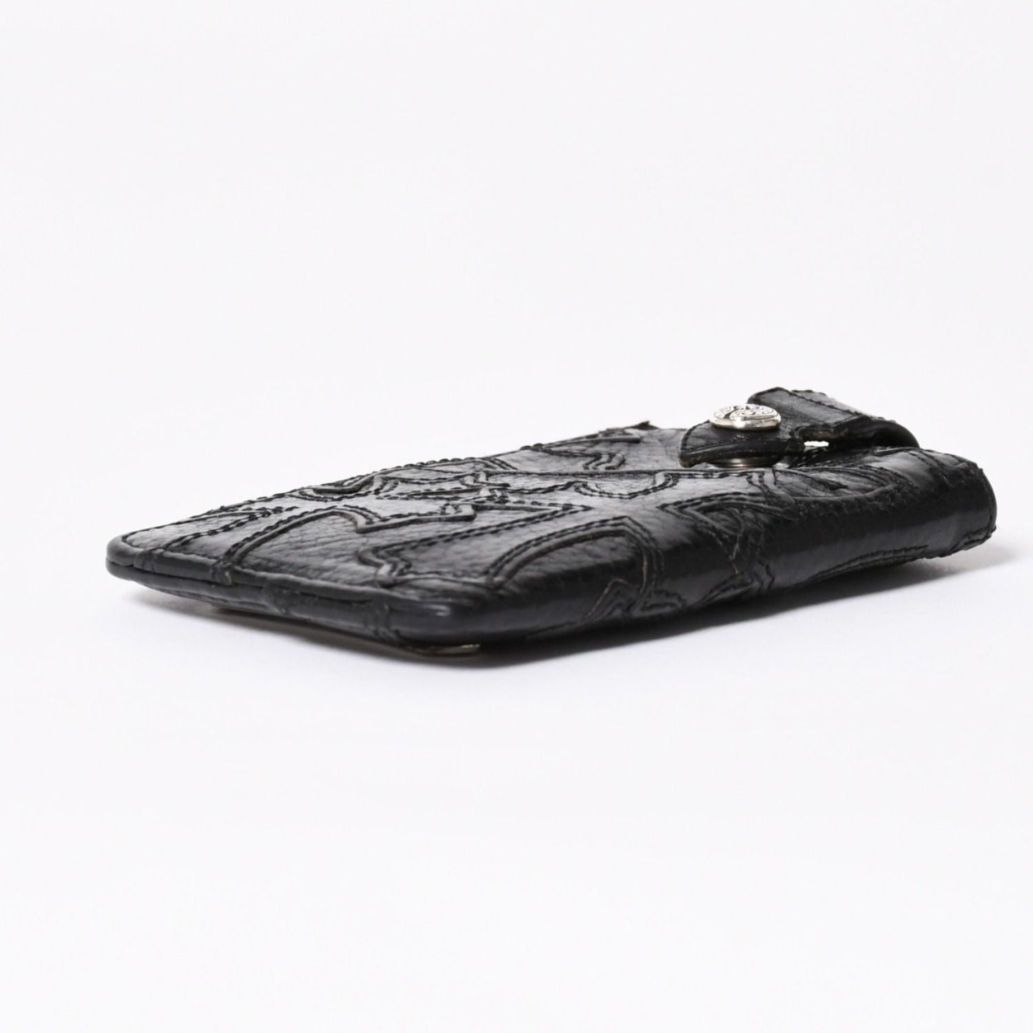 Chrome Hearts Cemetery Cross Patch Card Case Black Silver Scroll Label Logo 925 — view 4