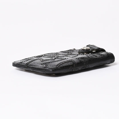 Chrome Hearts Cemetery Cross Patch Card Case Black Silver Scroll Label Logo 925 — view 4