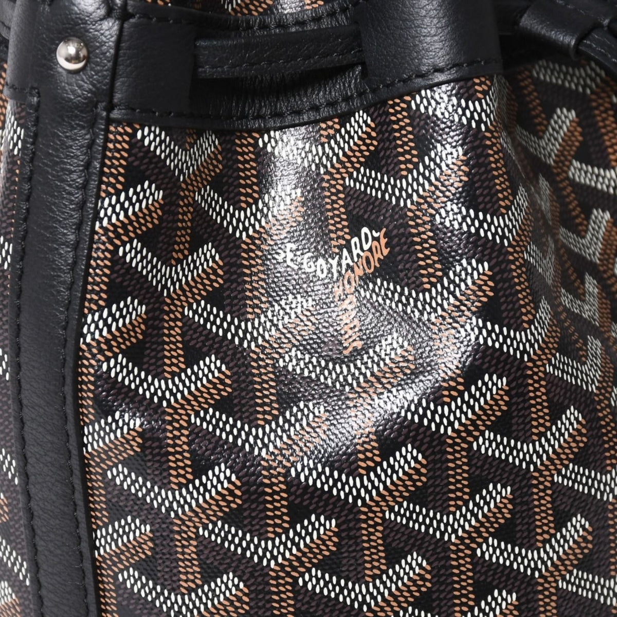 Goyard Petit Flo Bucket Bag Black Calfskin — view 7