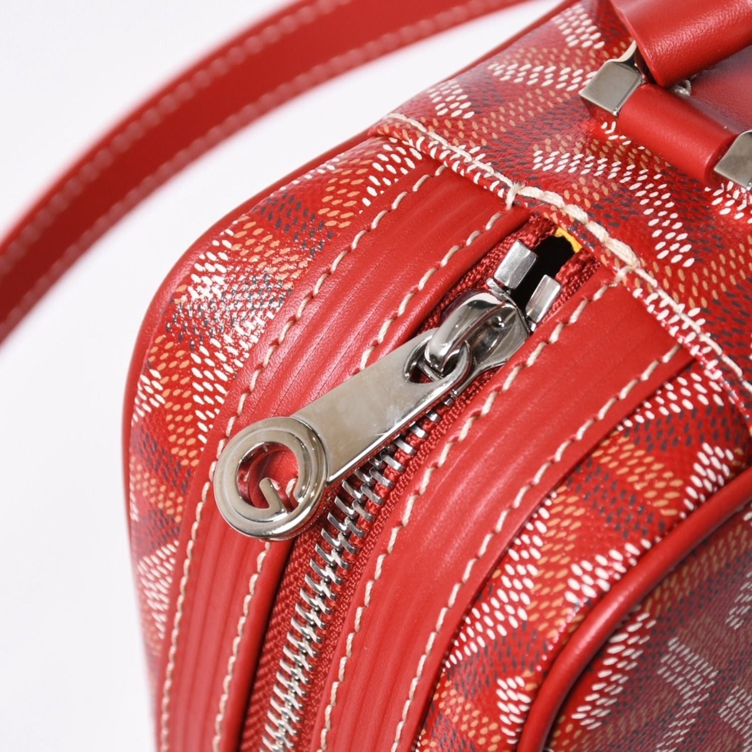 Goyard Cup Vert PM Shoulder Bag Red Silver — view 7