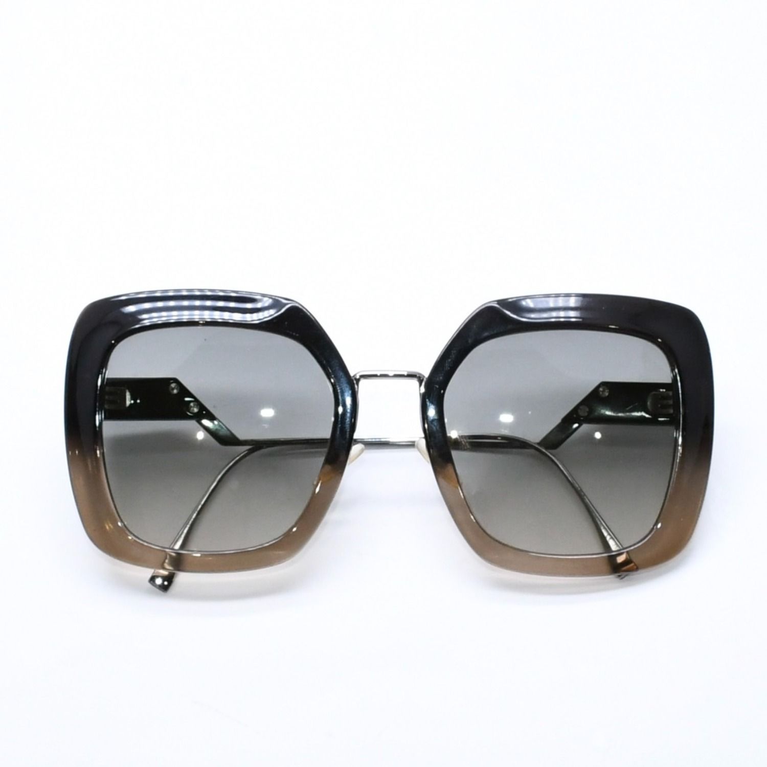 Fendi Sunglasses Eyewear FF Square Black Metal Acetate — view 2