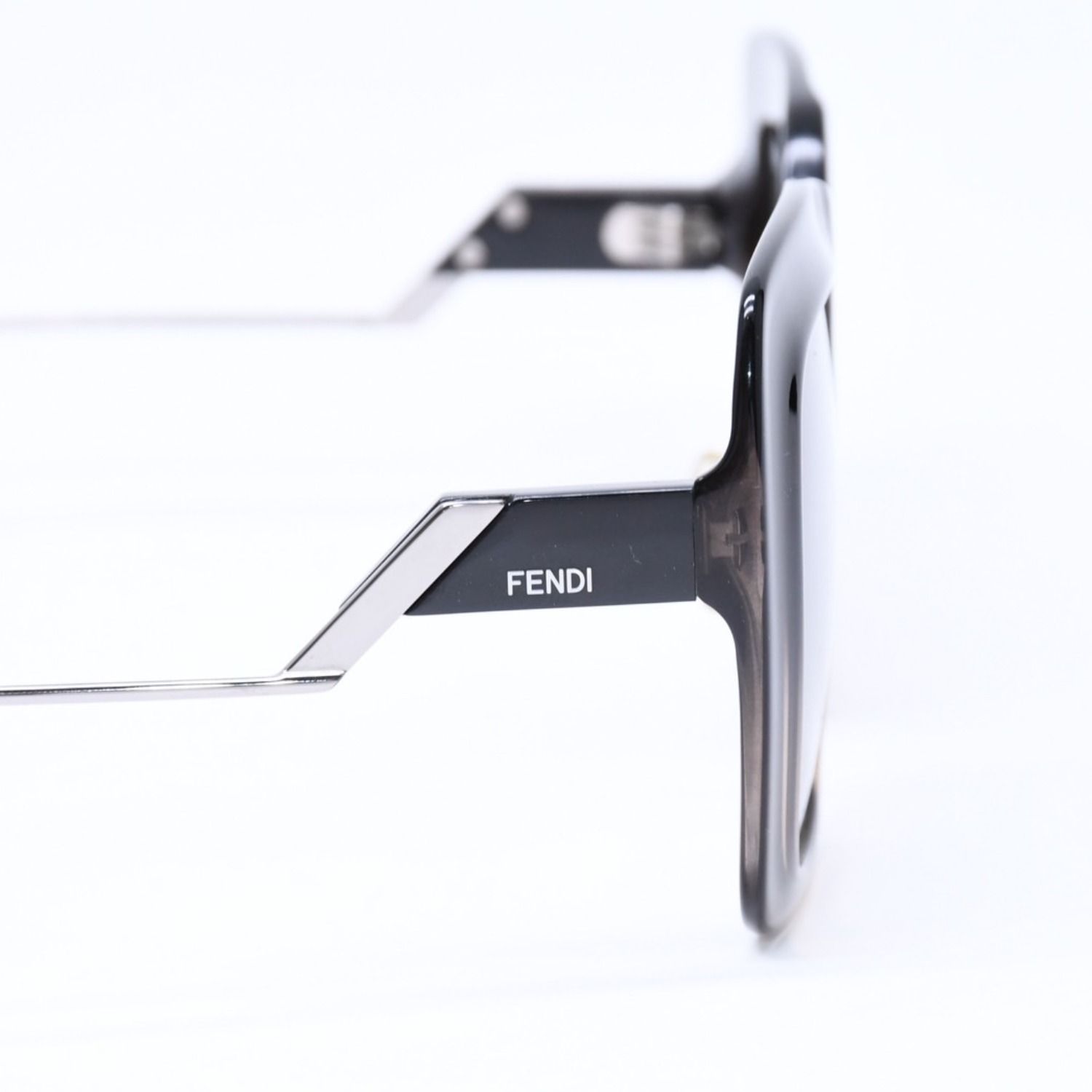 Fendi Sunglasses Eyewear FF Square Black Metal Acetate — view 8