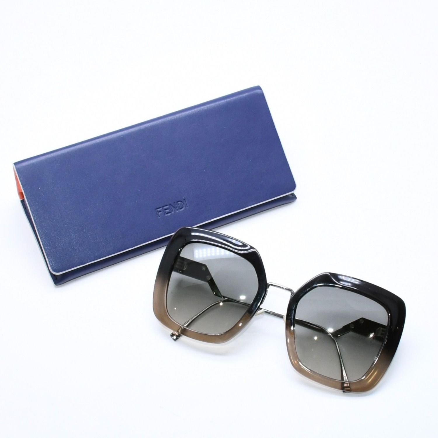 Fendi Sunglasses Eyewear FF Square Black Metal Acetate