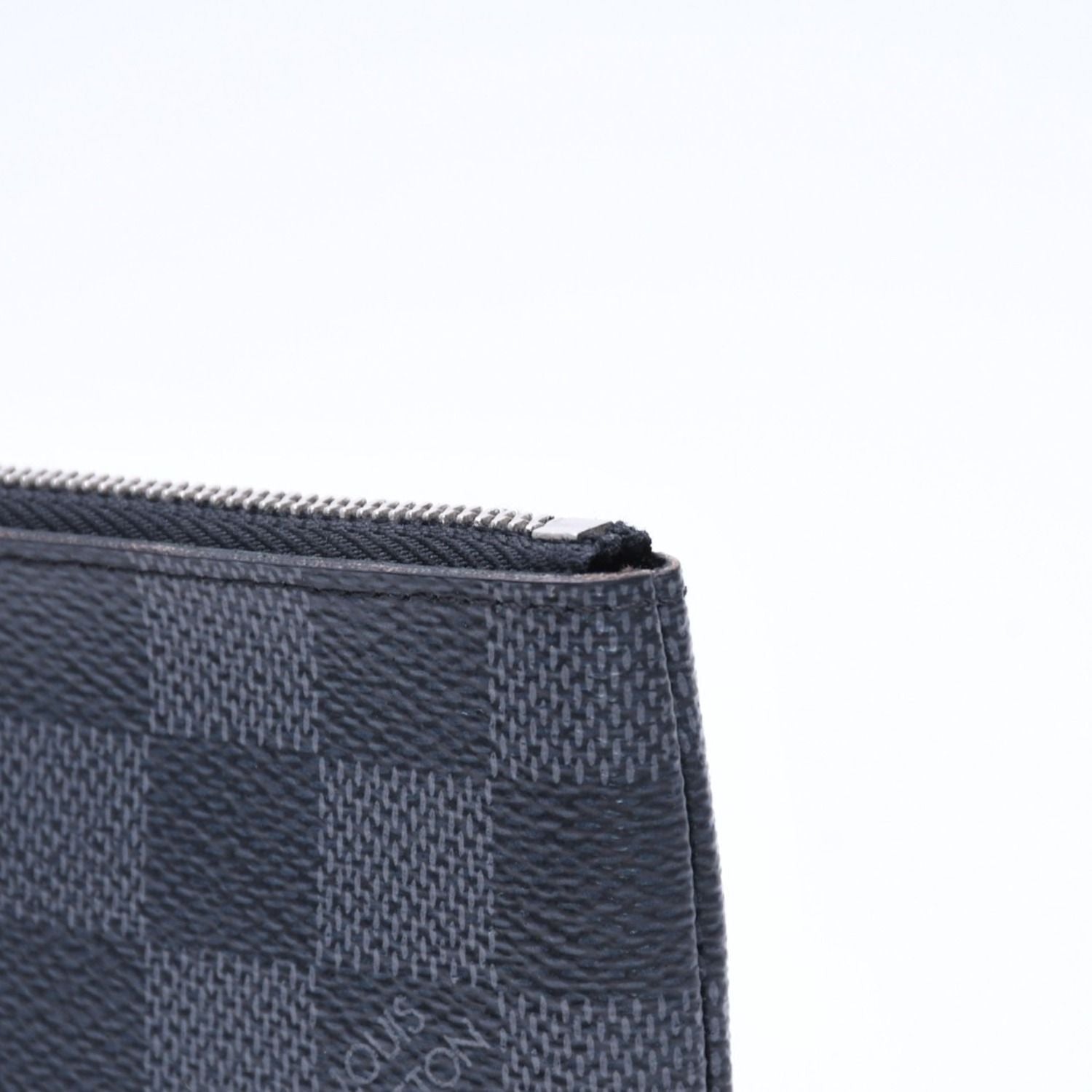 Louis Vuitton Pochette Cles Coin Purse Damier Graphite Canvas Black Gray Silver — view 4