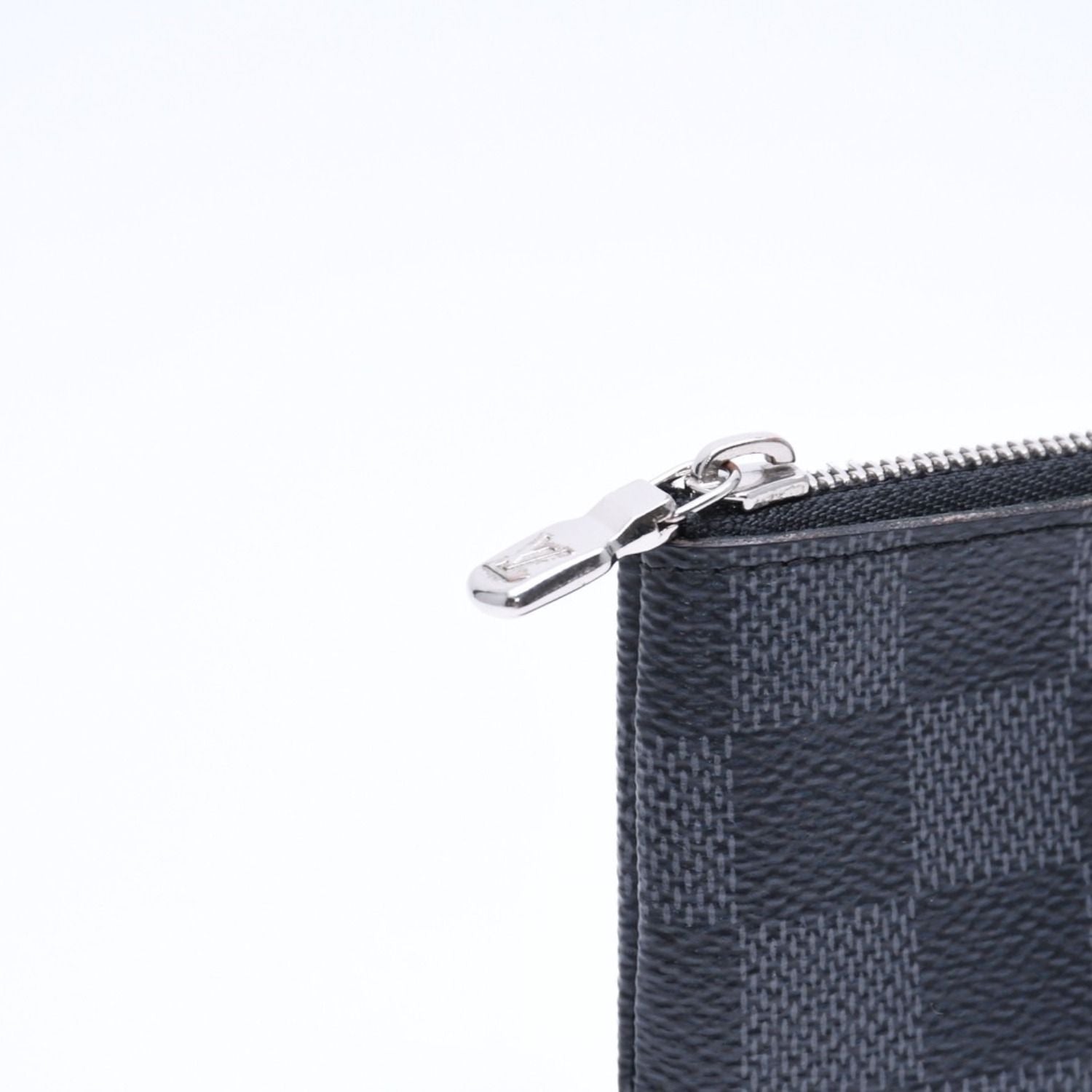 Louis Vuitton Pochette Cles Coin Purse Damier Graphite Canvas Black Gray Silver — view 6
