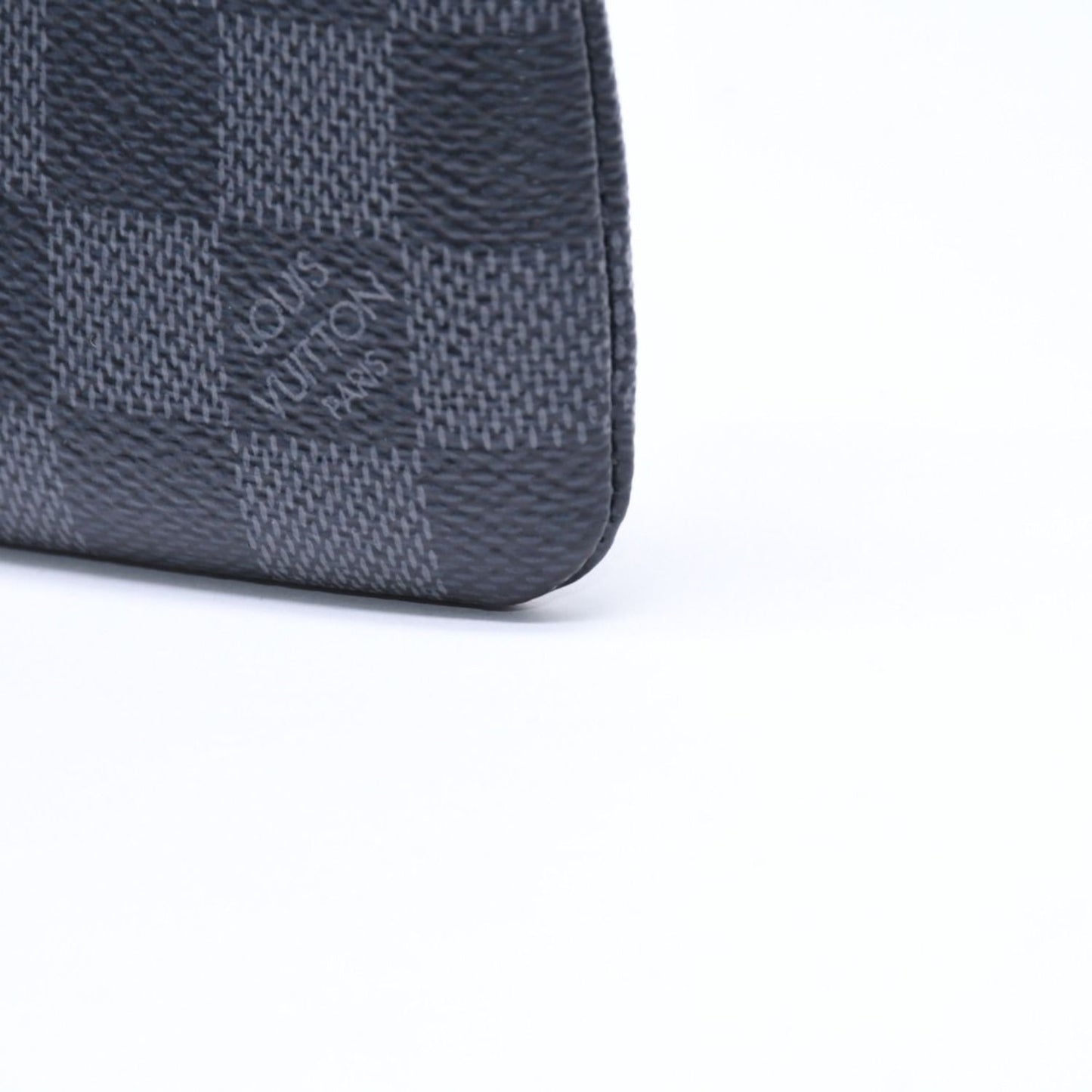 Louis Vuitton Pochette Cles Coin Purse Damier Graphite Canvas Black Gray Silver — view 5