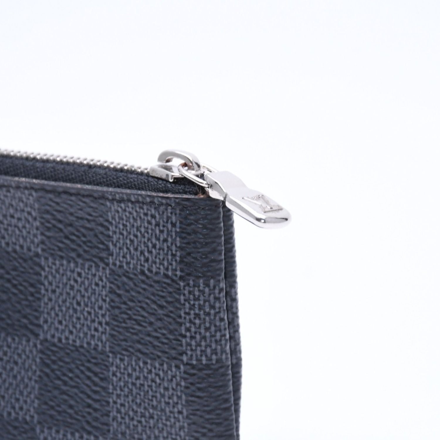 Louis Vuitton Pochette Cles Coin Purse Damier Graphite Canvas Black Gray Silver — view 8