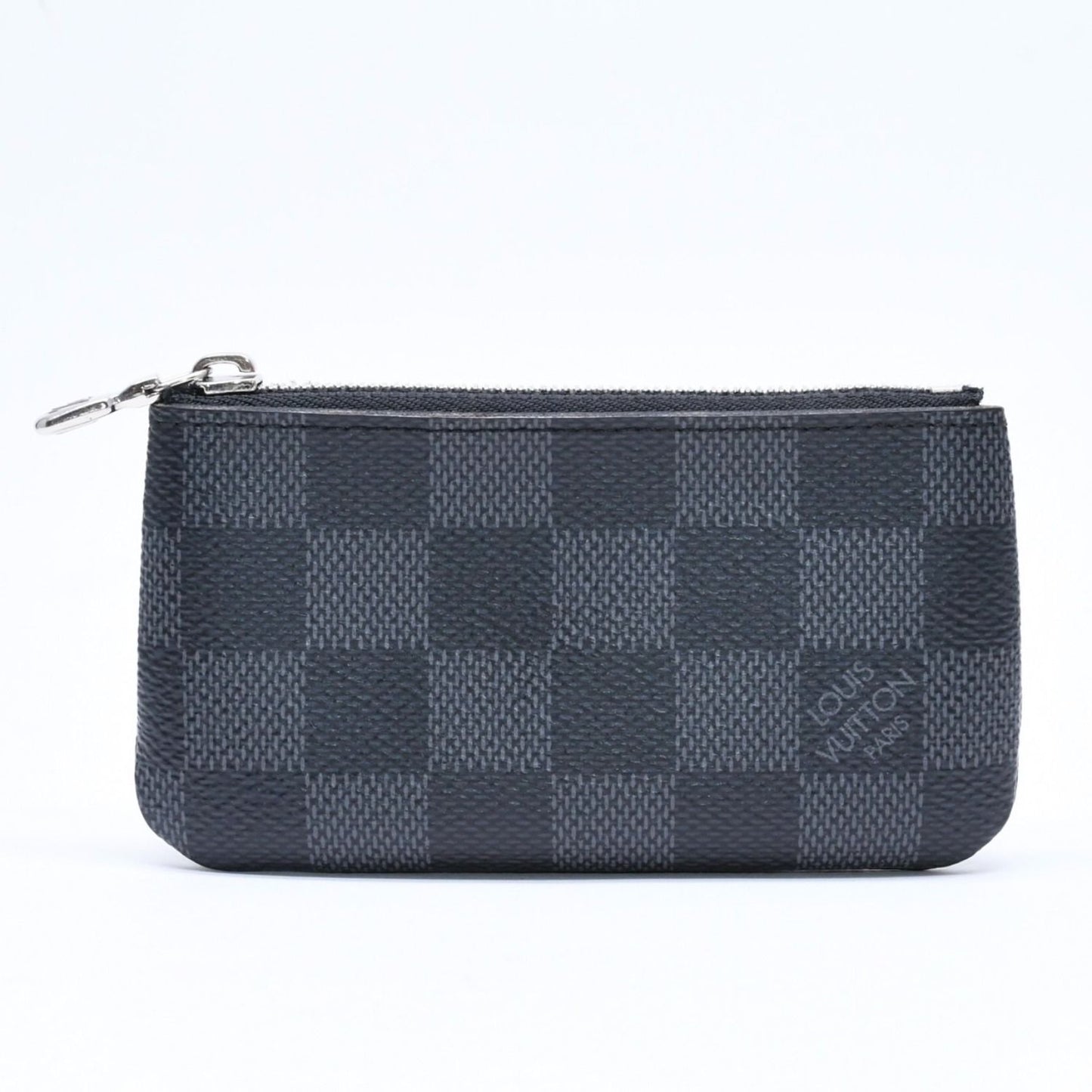Louis Vuitton Pochette Cles Coin Purse Damier Graphite Canvas Black Gray Silver — view 2