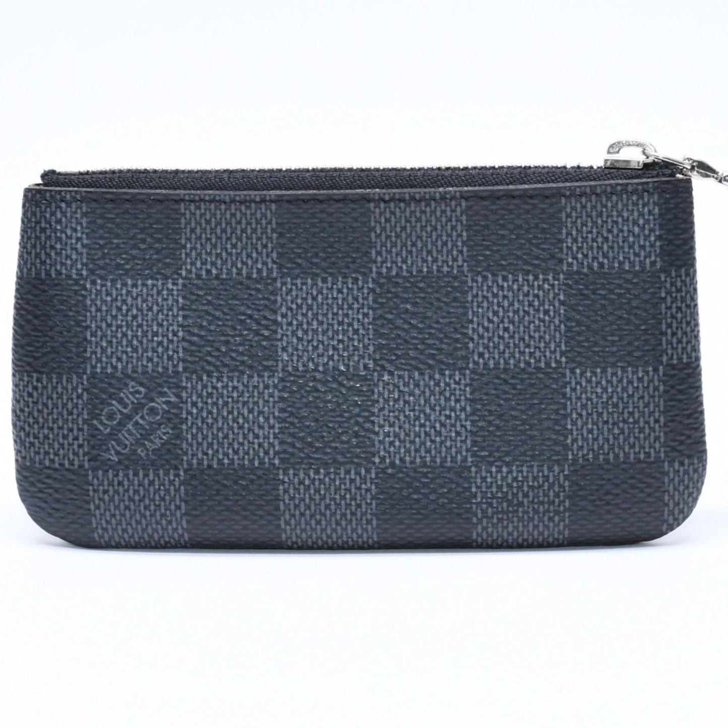 Louis Vuitton Pochette Cles Coin Purse Damier Graphite Canvas Black Gray Silver — view 3