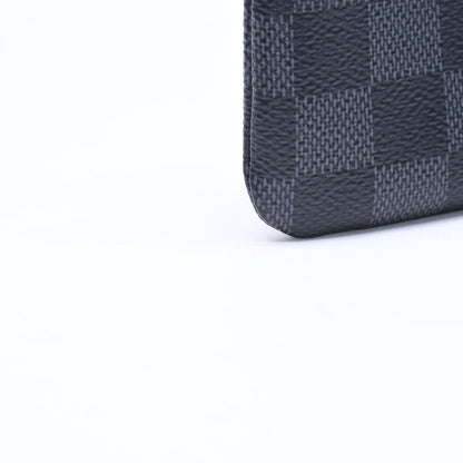 Louis Vuitton Pochette Cles Coin Purse Damier Graphite Canvas Black Gray Silver — view 7