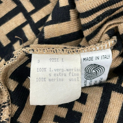 Fendi Cardigan M Beige Black Long Sleeve Zucca — view 4