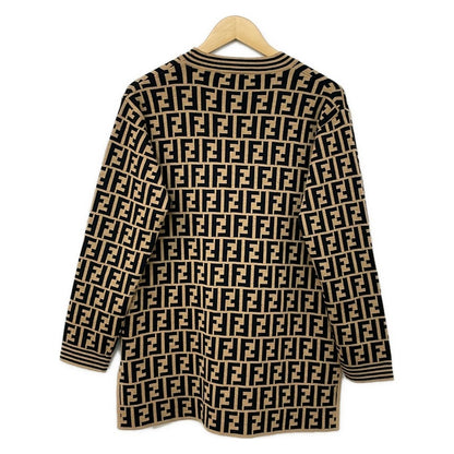 Fendi Cardigan M Beige Black Long Sleeve Zucca — view 2
