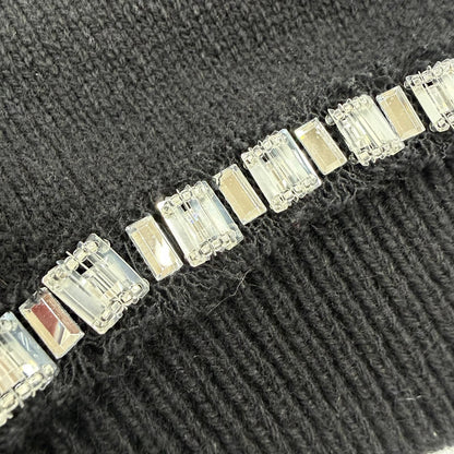Louis Vuitton Cashmere Wool Bead Decoration Monogram Short Sleeve Knit Black — view 5