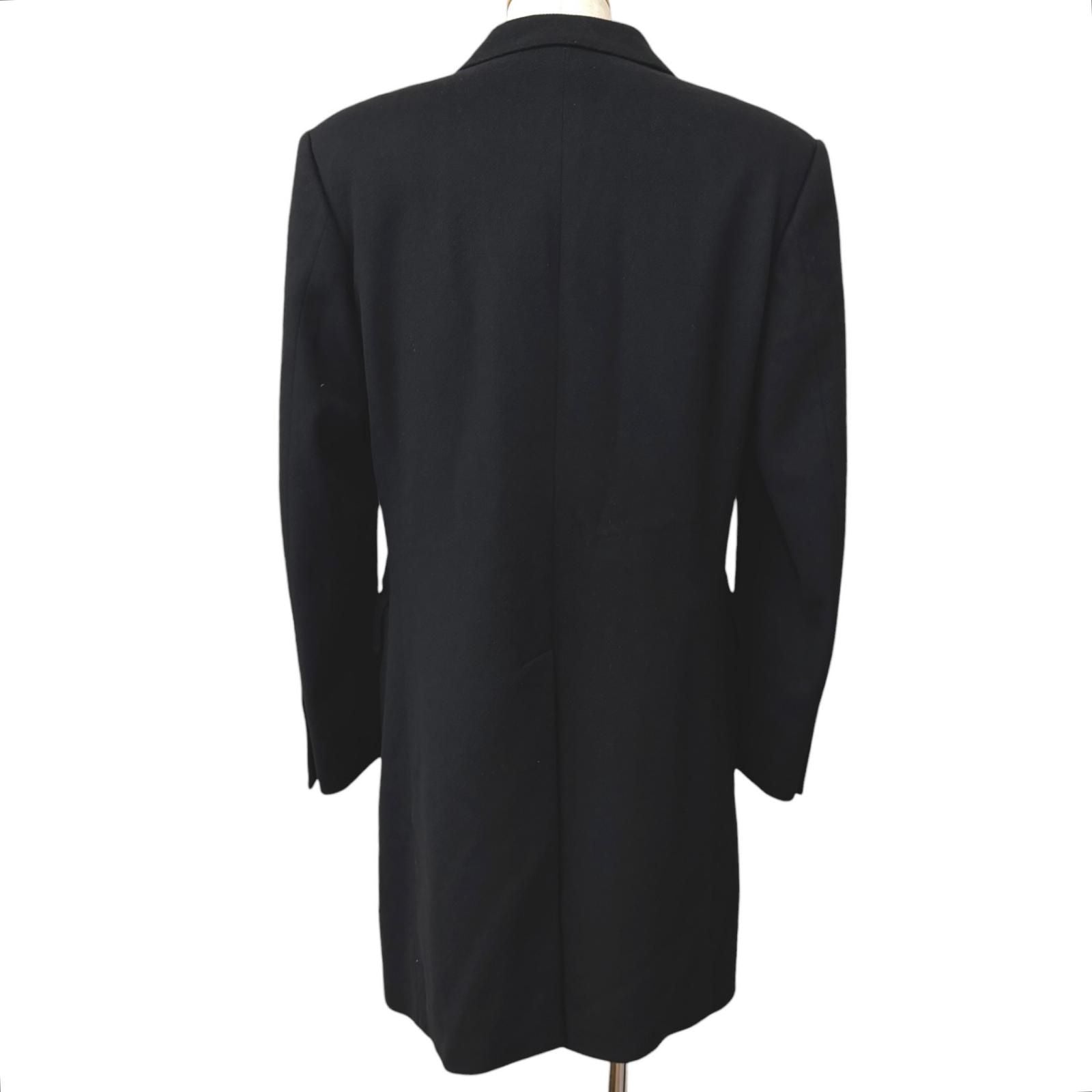 Gucci Vintage Wool 100% Tom Ford Era Single Chesterfield Long Coat Black 48 — view 4