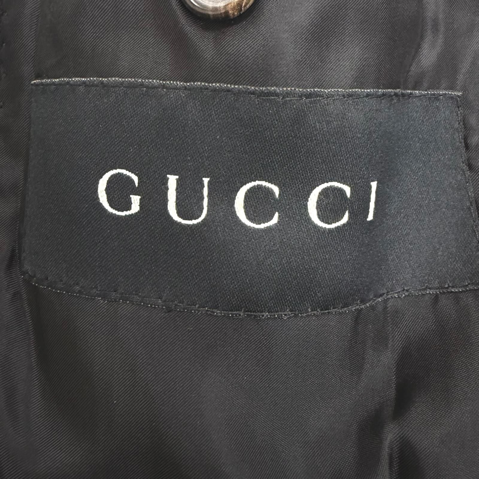 Gucci Vintage Wool 100% Tom Ford Era Single Chesterfield Long Coat Black 48 — view 7