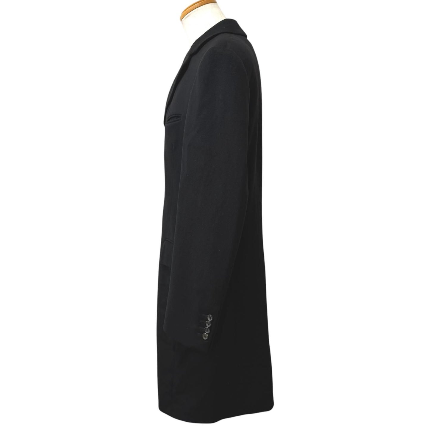 Gucci Vintage Wool 100% Tom Ford Era Single Chesterfield Long Coat Black 48 — view 3
