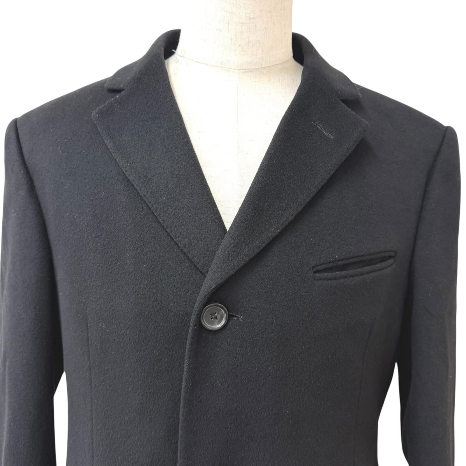 Gucci Vintage Wool 100% Tom Ford Era Single Chesterfield Long Coat Black 48 — view 2