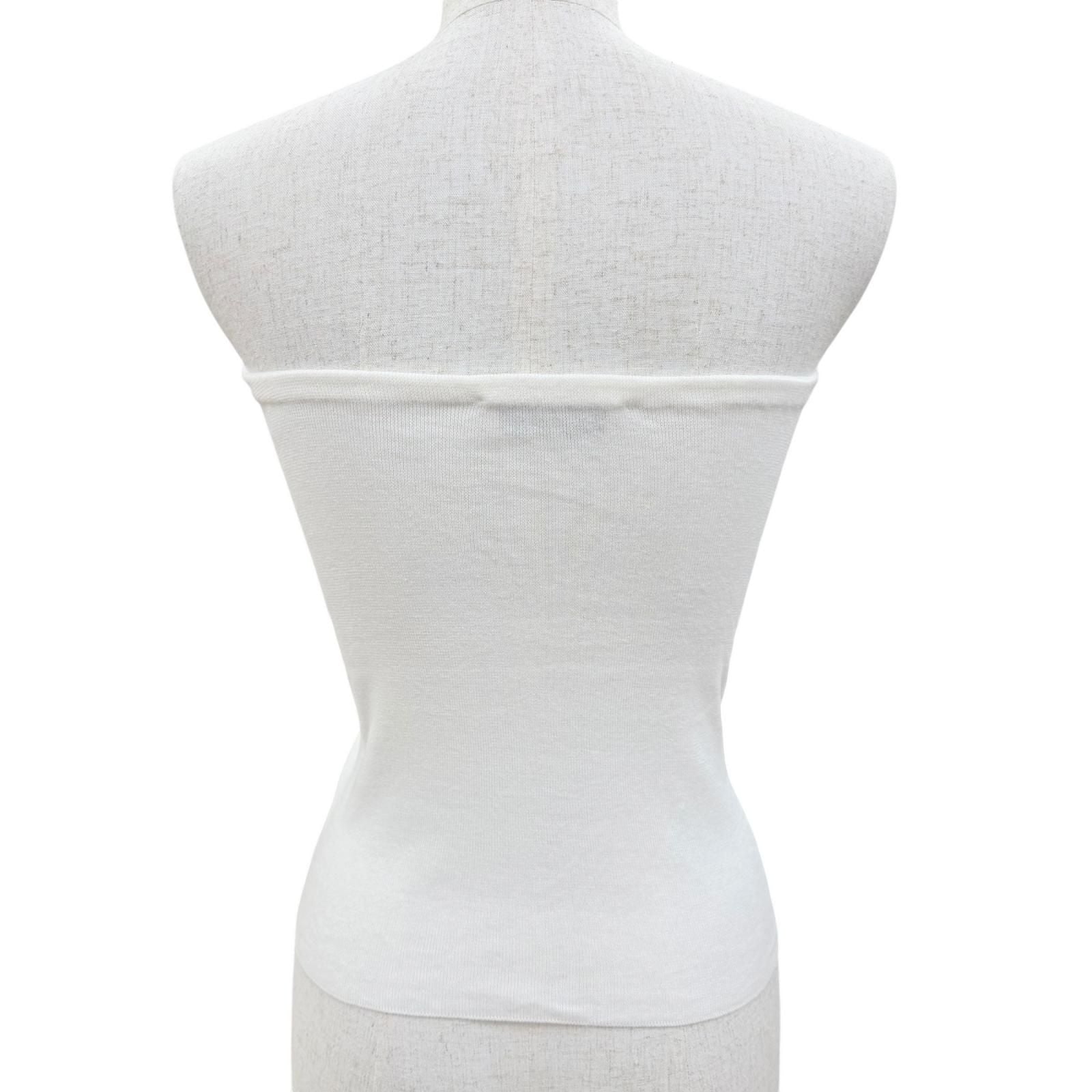 Miu Miu Cotton Knit Logo Bear Top White Sweater 36 — view 4