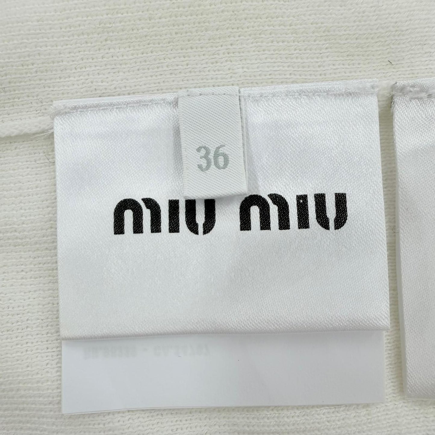 Miu Miu Cotton Knit Logo Bear Top White Sweater 36 — view 7