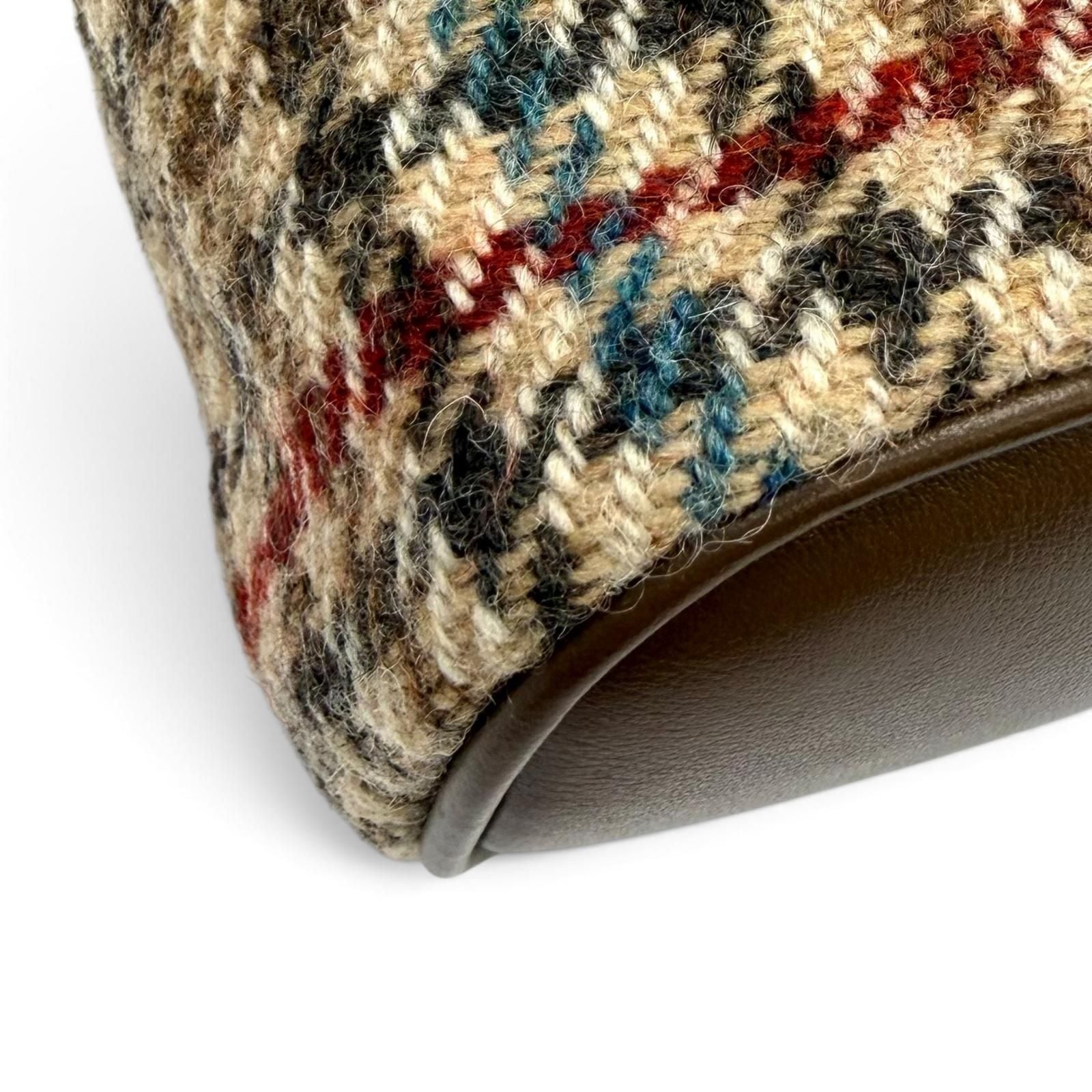 Miu Miu Logo Leather Use Houndstooth Tweed Shoulder Bag Multi — view 8