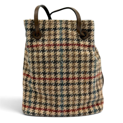 Miu Miu Logo Leather Use Houndstooth Tweed Shoulder Bag Multi — view 4