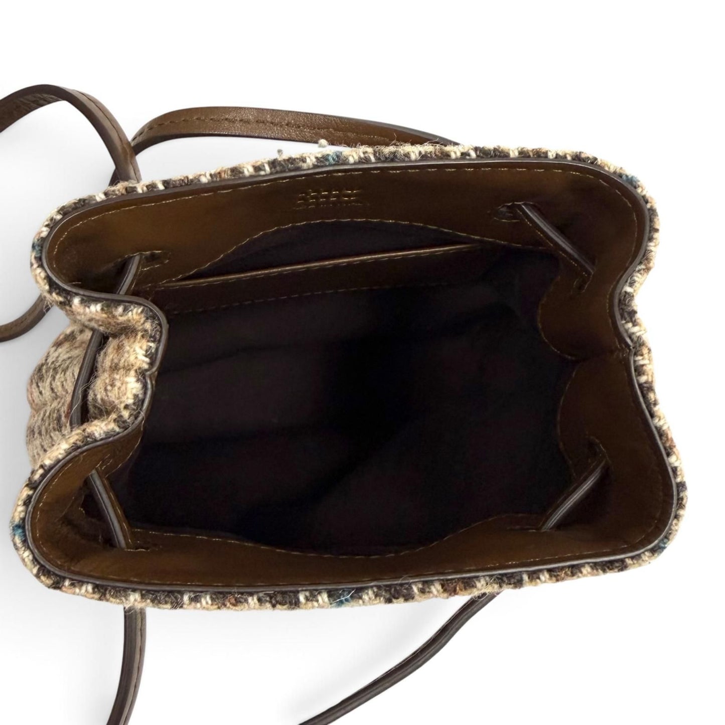 Miu Miu Logo Leather Use Houndstooth Tweed Shoulder Bag Multi — view 7