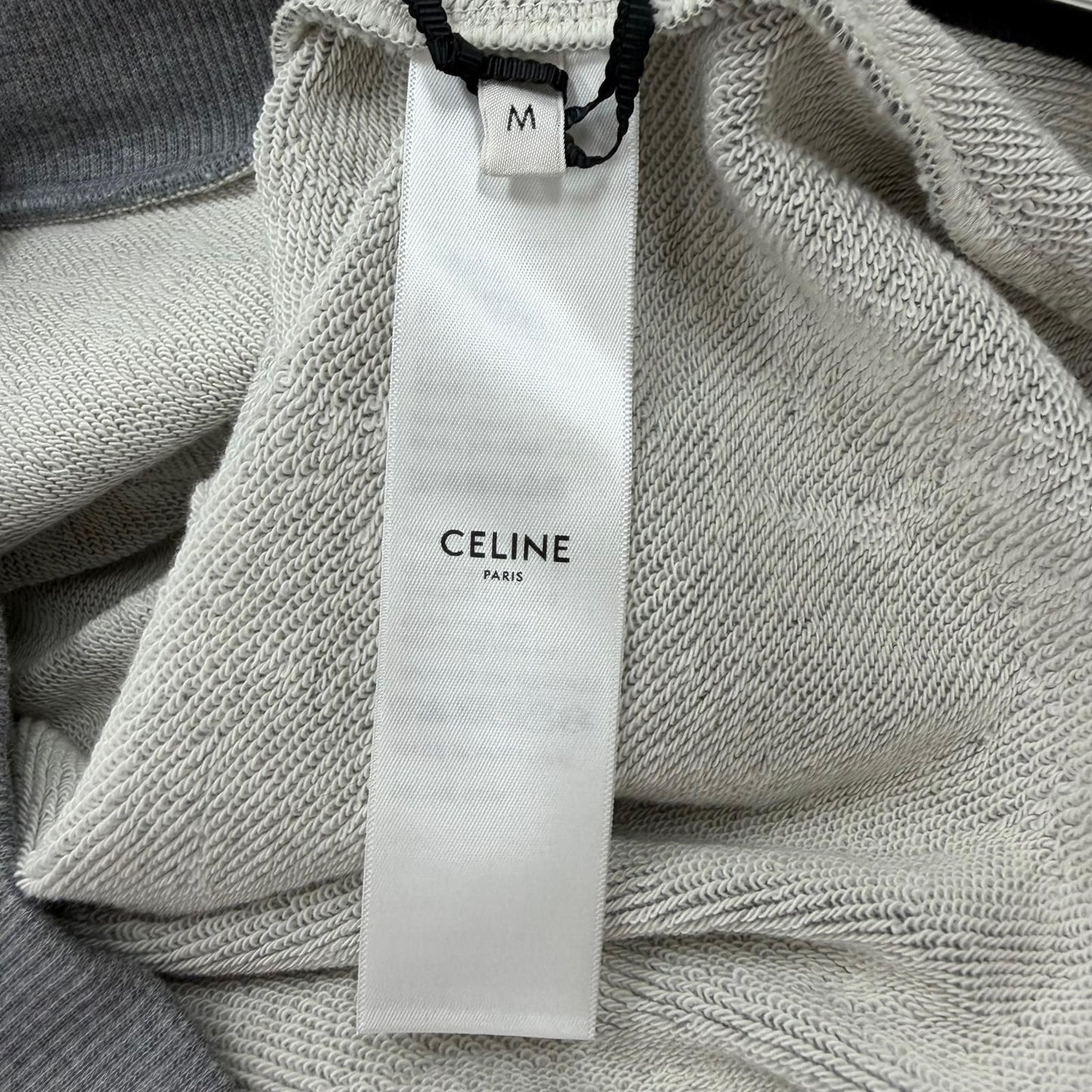 Celine Cotton 100% Logo Loose Hoodie Pullover Gray — view 8