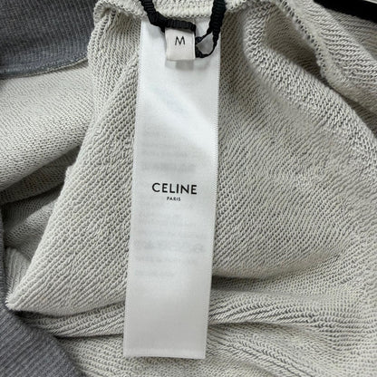 Celine Cotton 100% Logo Loose Hoodie Pullover Gray — view 8